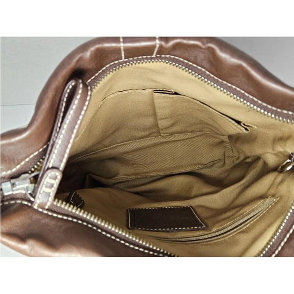 Coach Chocolate Brown Leather Shoulder Bag - Picture 12 of 16